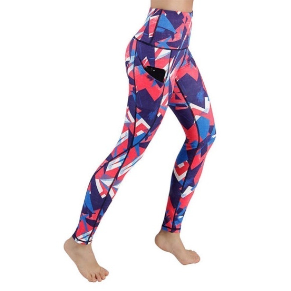 Ododos Geometrical Print High Waisted Yoga Pants Size Small